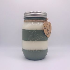 100% Hand crafted distressed Soy Wax candle.